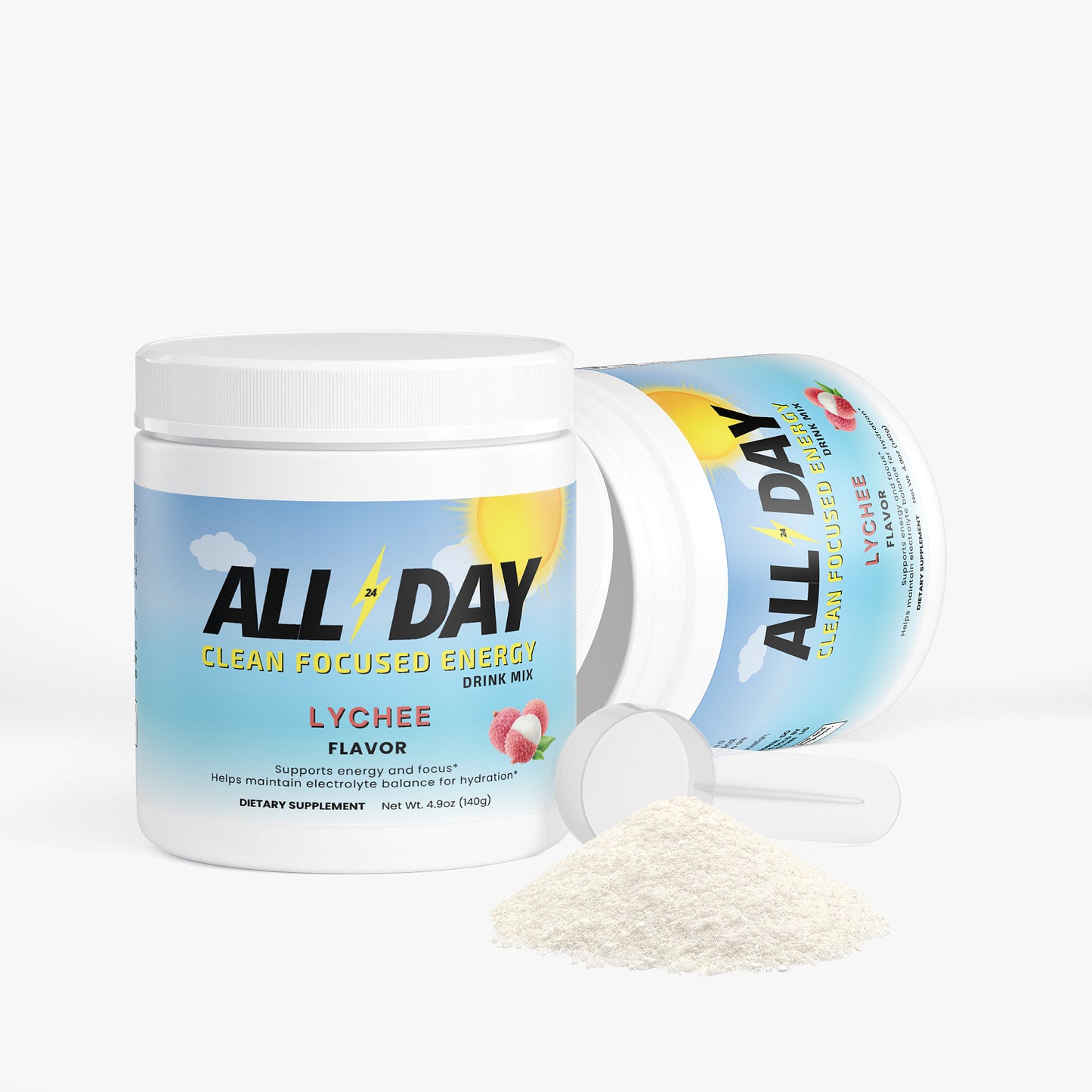 'ALL DAY' Energy Drink Mix (Lychee Flavor)