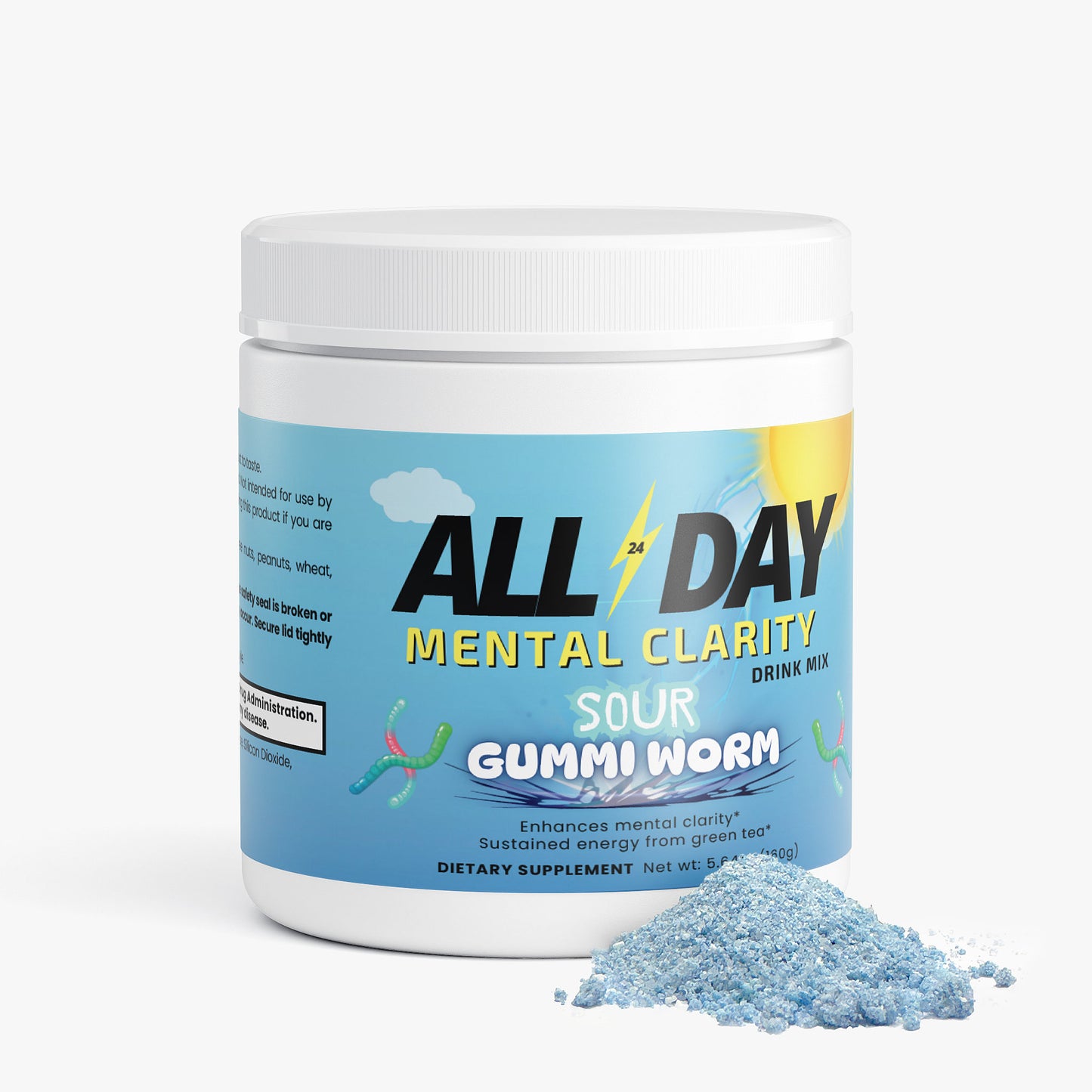 'ALL DAY' Mental Clarity Drink Mix Sour Gummi Worm
