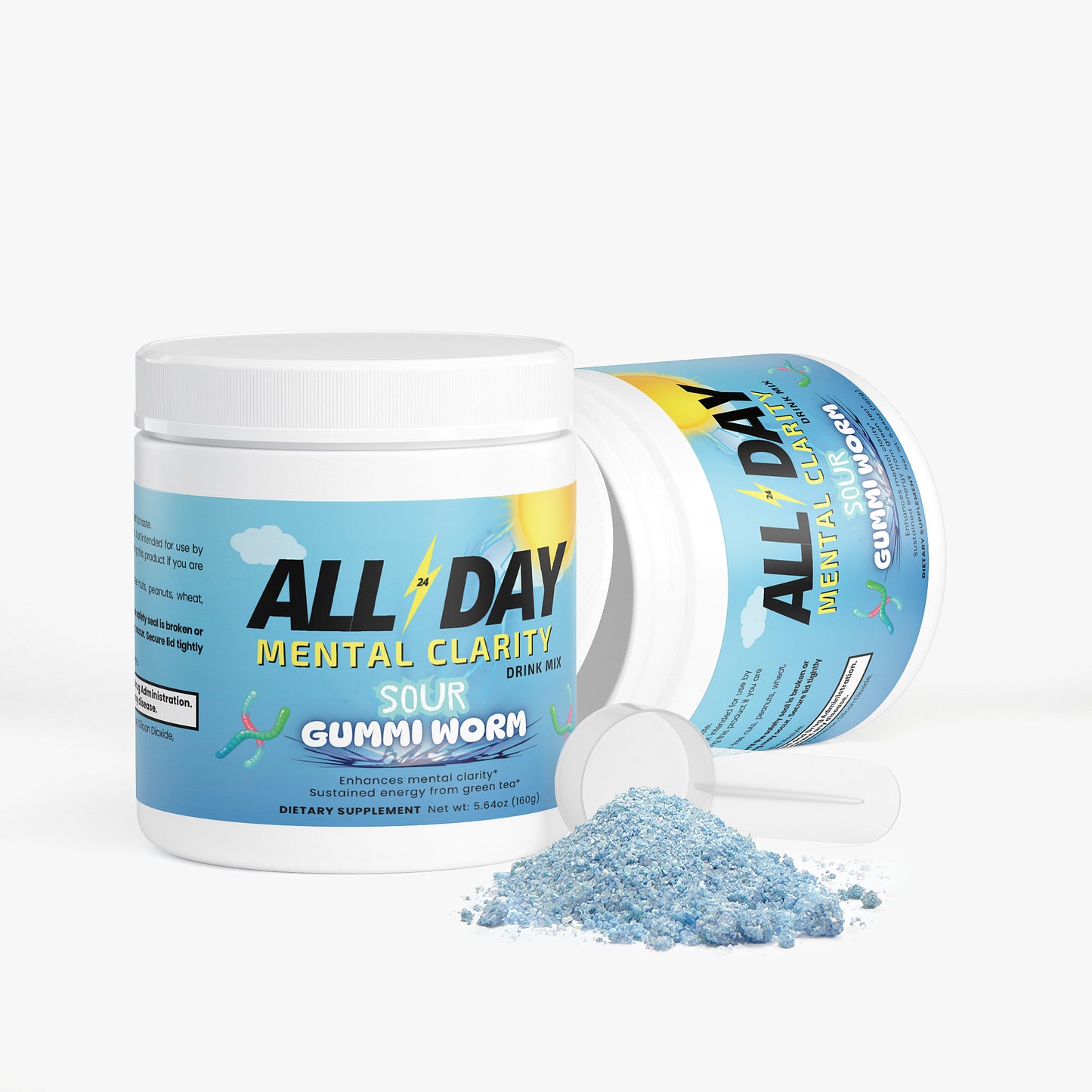 'ALL DAY' Mental Clarity Drink Mix Sour Gummi Worm