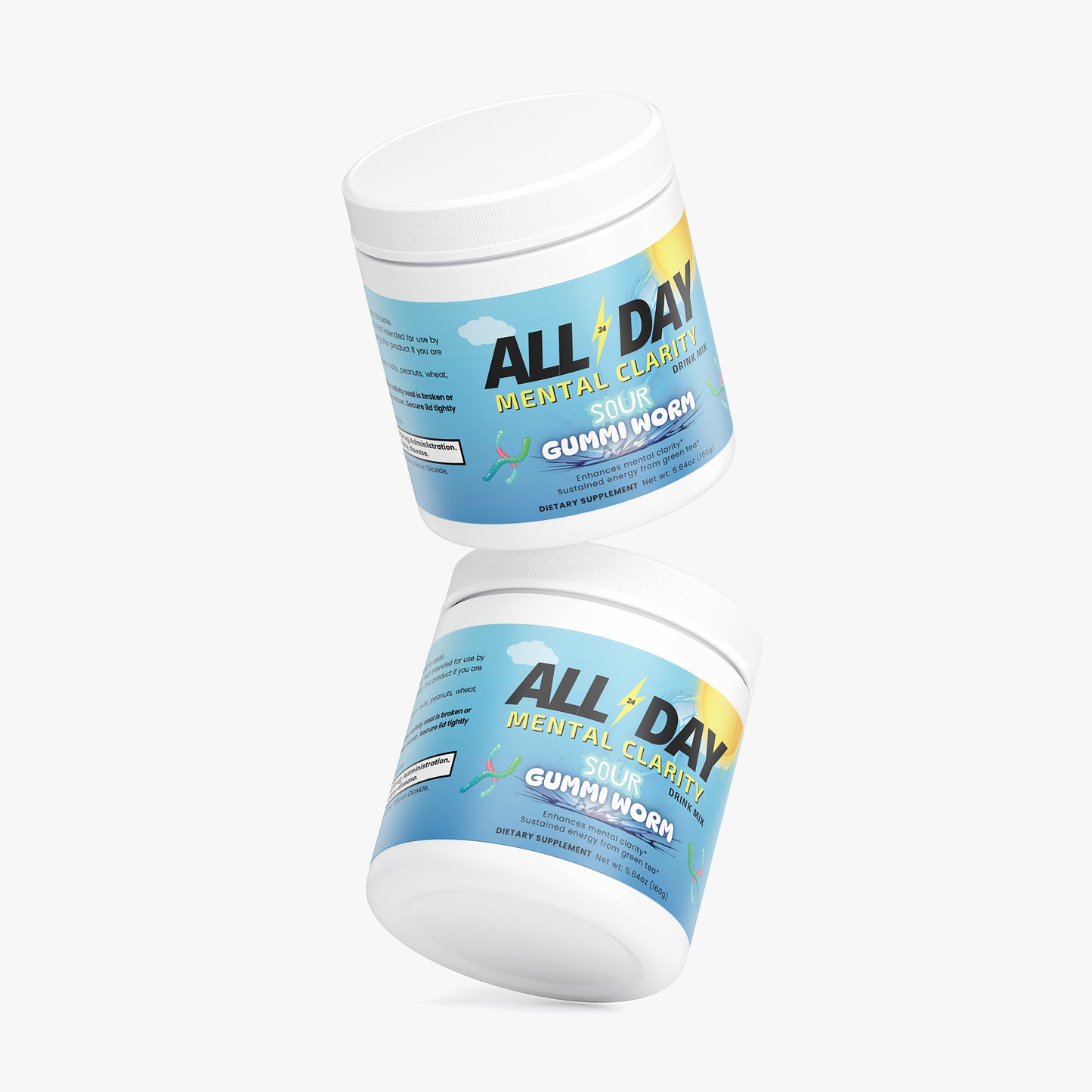 'ALL DAY' Mental Clarity Drink Mix Sour Gummi Worm
