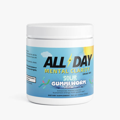 'ALL DAY' Mental Clarity Drink Mix Sour Gummi Worm