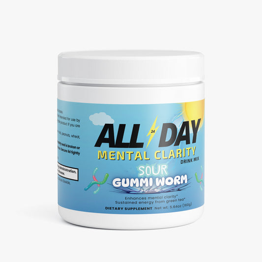 'ALL DAY' Mental Clarity Drink Mix Sour Gummi Worm